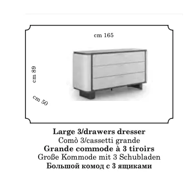 PPERLA Włoska komoda XL 3 szuflady 165 x 89 x 50cm / ArredoClassic