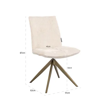 Krzesło tapicerowane DAKOTA beige chenille (Niagara 902 beige) - Richmond