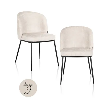 Krzesło tapicerowane ELVI beige chenille fire retardant (Niagara 902 beige) - Richmond