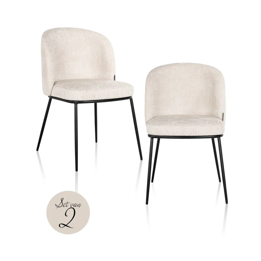 Krzesło tapicerowane ELVI beige chenille fire retardant (Niagara 902 beige) - Richmond