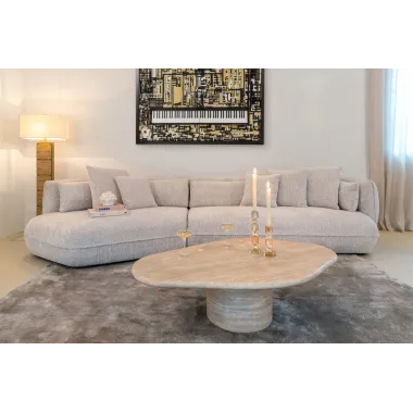 Stolik kawowy FICTUS faux travertine (Beige) 130 x 35 x 80cm - Richmond