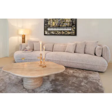 Stolik kawowy FICTUS faux travertine (Beige) 130 x 35 x 80cm - Richmond