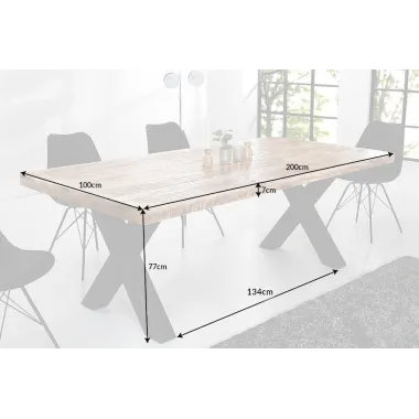 Iron Craft Stół do jadalni naturalne Mango 240cm / 6540057