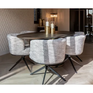 Stół do jadalni LUXOR owalny diament 230 brązowy / 7748