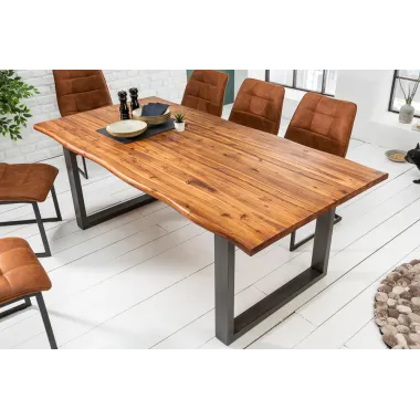 Invicta Stół do jadalni GENESIS brązowa akacja 200 x 76 x 100cm / 44953