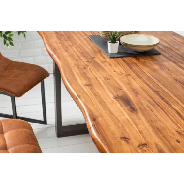Invicta Stół do jadalni GENESIS brązowa akacja 200 x 76 x 100cm / 44953
