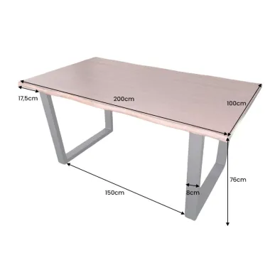Invicta Stół do jadalni GENESIS brązowa akacja 200 x 76 x 100cm / 44953