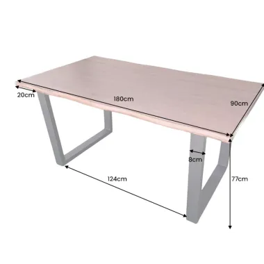 Invicta Stół do jadalni GENESIS brązowa akacja 180 x 76 x 90cm / 44952