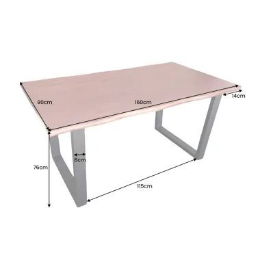 Invicta Stół do jadalni GENESIS brązowa akacja 160 x 76 x 90cm / 44951