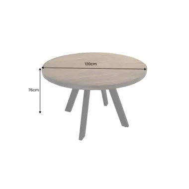 Invicta IRON CRAFT stół do jadalni okrągły mango taupe brown Ø 120cm / 46796