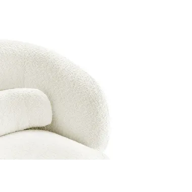 Invicta Fotel BOSSA NOVA Bouclé biały 75cm / 43526