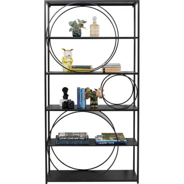 Kare Regał CIRCLE czarny 100 x 200 x 35cm / 86181