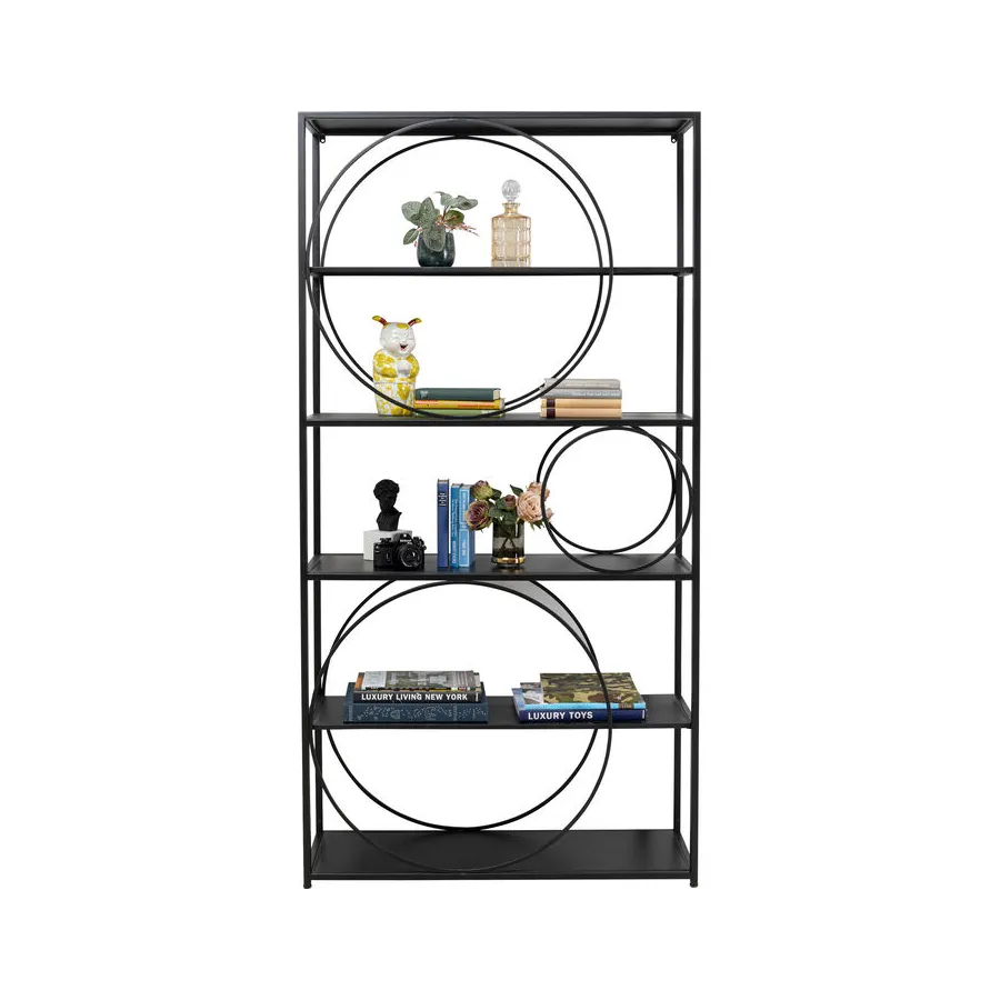 Kare Regał CIRCLE czarny 100 x 200 x 35cm / 86181