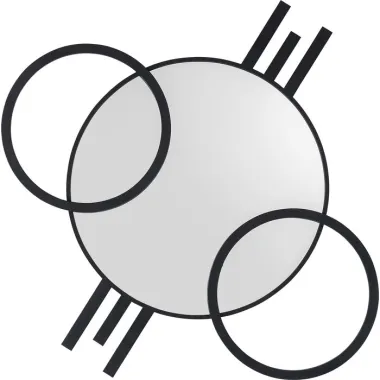 Kare Lustro ścienne TRIPLE CIRCLE 124 x 119 x 6cm / 87604