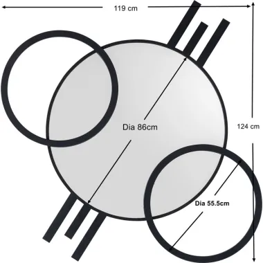 Kare Lustro ścienne TRIPLE CIRCLE 124 x 119 x 6cm / 87604