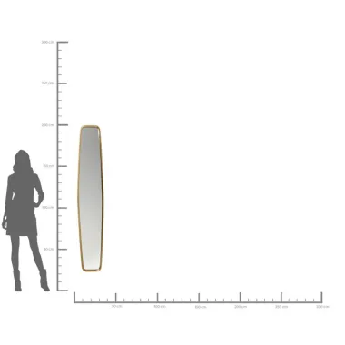Kare Lustro ścienne CLIP mosiężne 32 x 177 x 5cm / 82517