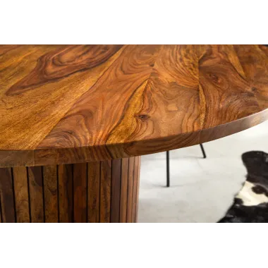 Invicta Stół jadalny TRES CHIC sheesham brązowy Ø 140cm / 48201