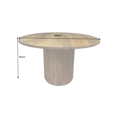 Invicta Stół jadalny TRES CHIC sheesham brązowy Ø 140cm / 48201