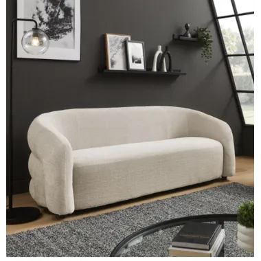 Invicta Sofa VOUGE tapicerowana 3 osobowa chenille beżowa 198 x 76 x 85cm / 47464