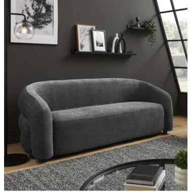 Invicta Sofa VOQUE tapicerowana 3 osobowa chenille szara 198 x 76 x 85cm / 47466