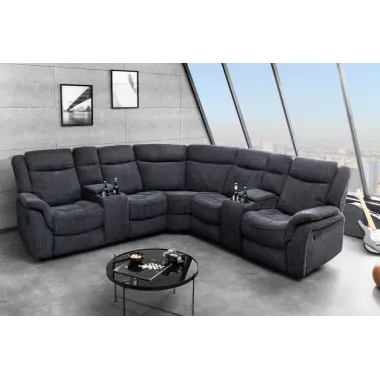 Invicta Sofa narożna HOLLYWOOD 5 osobowa ciemnoszara  270cm / 47588