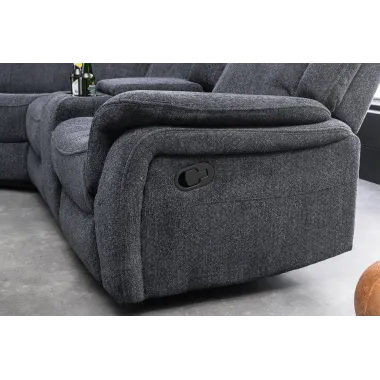 Invicta Sofa narożna HOLLYWOD 5 osobowa ciemnoszara  270cm / 47588