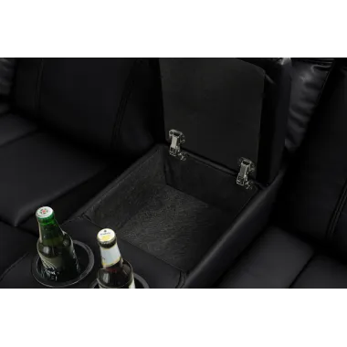 Invicta Sofa narożna HOLLYWOOD 5 osobowa czarna imitacja skóry 270cm / 47590