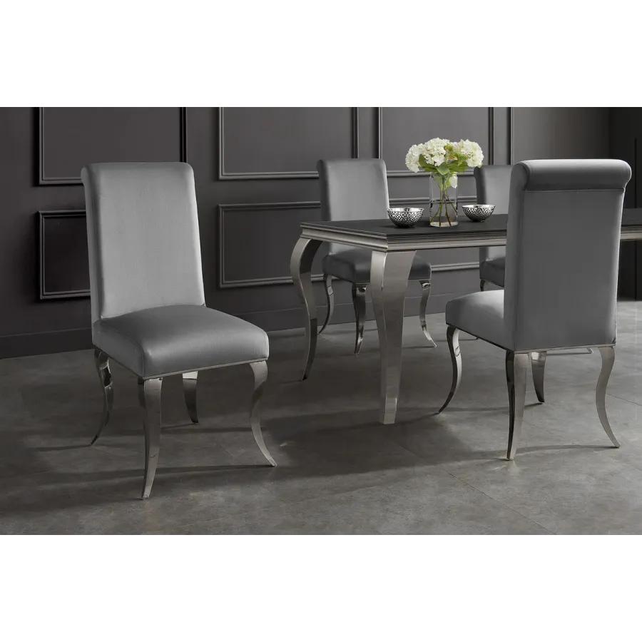 Invicta MODERN BAROCK Krzesło tapicerowane szare / 47489