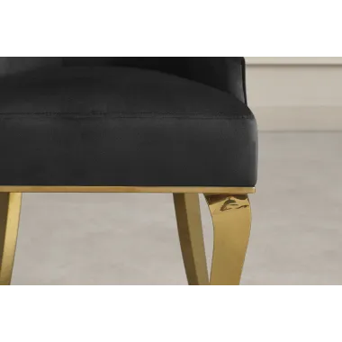 Invicta Krzesło Modern Barock z kołatką czarne nogi złote / 47492