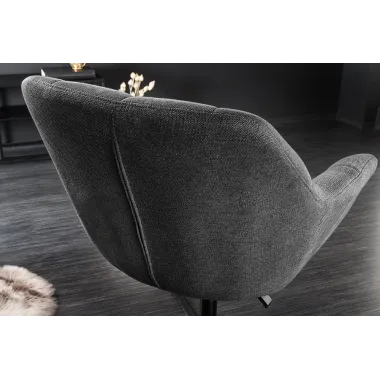 Invicta Fotel obrotowy Papillon obrotowy 360°antracyt aksamit 83 - 90cm / 47474