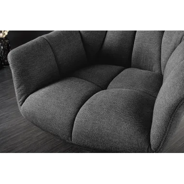 Invicta Fotel obrotowy Papillon obrotowy 360°antracyt aksamit 83 - 90cm / 47474