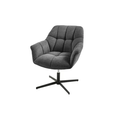 Invicta Fotel obrotowy Papillon obrotowy 360°antracyt aksamit 83 - 90cm / 47474