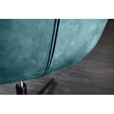 Invicta Fotel obrotowy PAPILLON obrotowy 360°turkusowy aksamit 83 - 90cm / 47473