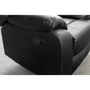 Invicta HOLLYWOOD Fotel kinowy czarny imitacja skóry 97 x 104 x 100cm / 47595