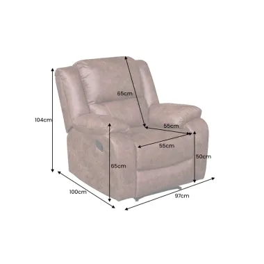 Invicta HOLLYWOOD Fotel kinowy brązowy imitacja skóry 97 x 104 x 100cm / 47596