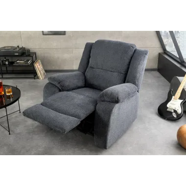 Invicta HOLLYWOOD Fotel kinowy szary tkanina teksturowana 97 x 104 x 100cm / 47594