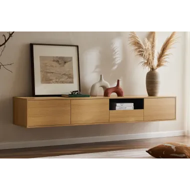 Invicta Szafka RTV LOFT fornir dębowy 200 x 30 x 40cm / 47816