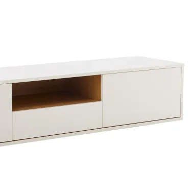 Invicta Szafka RTV LOFT biała fornir dębowy 200 x 30 x 40cm / 47815