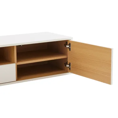 Invicta Szafka RTV LOFT biała fornir dębowy 200 x 30 x 40cm / 47815