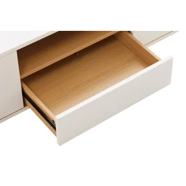 Invicta Szafka RTV LOFT biała fornir dębowy 200 x 30 x 40cm / 47815