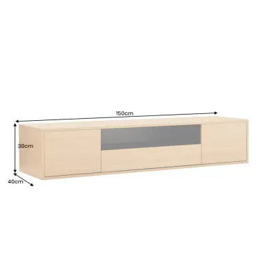 Invicta Szafka RTV LOFT fornir dębowy 150 x 30 x 40cm / 47814