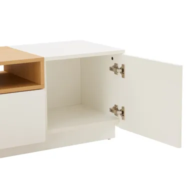 Invicta Szafka RTV LOFT biała fornir dębowy 160 x 40 x42cm / 47810