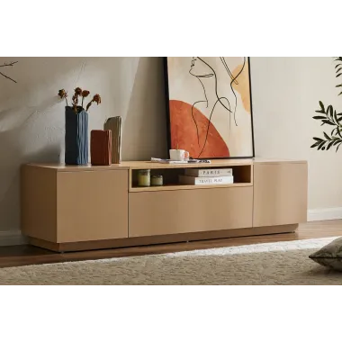 Invicta Szafka RTV LOFT beżowa fornir dębowy 160 x 40 x42cm / 47812