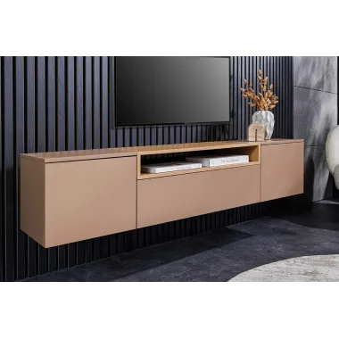 Invicta Szafka RTV LOFT beżowa fornir dębowy wisząca 160 x 36 x 40cm / 47809