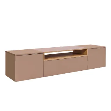 Invicta Szafka RTV LOFT beżowa fornir dębowy wisząca 160 x 36 x 40cm / 47809