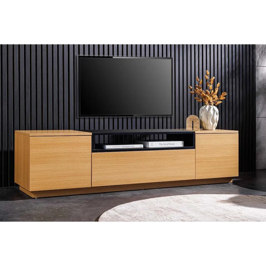 Invicta Szafka RTV LOFT naturalna fornir dębowy 160 x 40 x42cm / 47811