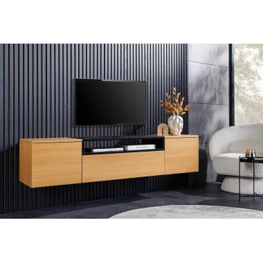 Invicta Szafka RTV LOFT wisząca naturalny fornir dębowy 160 x 36 x 40cm / 47808