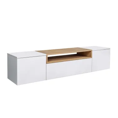 Invicta Szafka RTV biała wisząca fornir dębowy 160 x 36 x 40cm / 47807