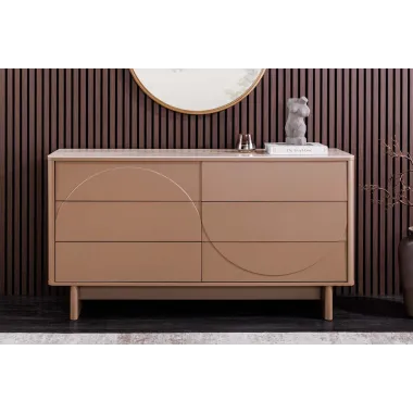 Invicta Komoda SAVOY 3D MDF beżowy ceramiczny blat 150 x 82 x 40cm / 47806