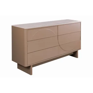 Invicta Komoda SAVOY 3D MDF beżowy ceramiczny blat 150 x 82 x 40cm / 47806